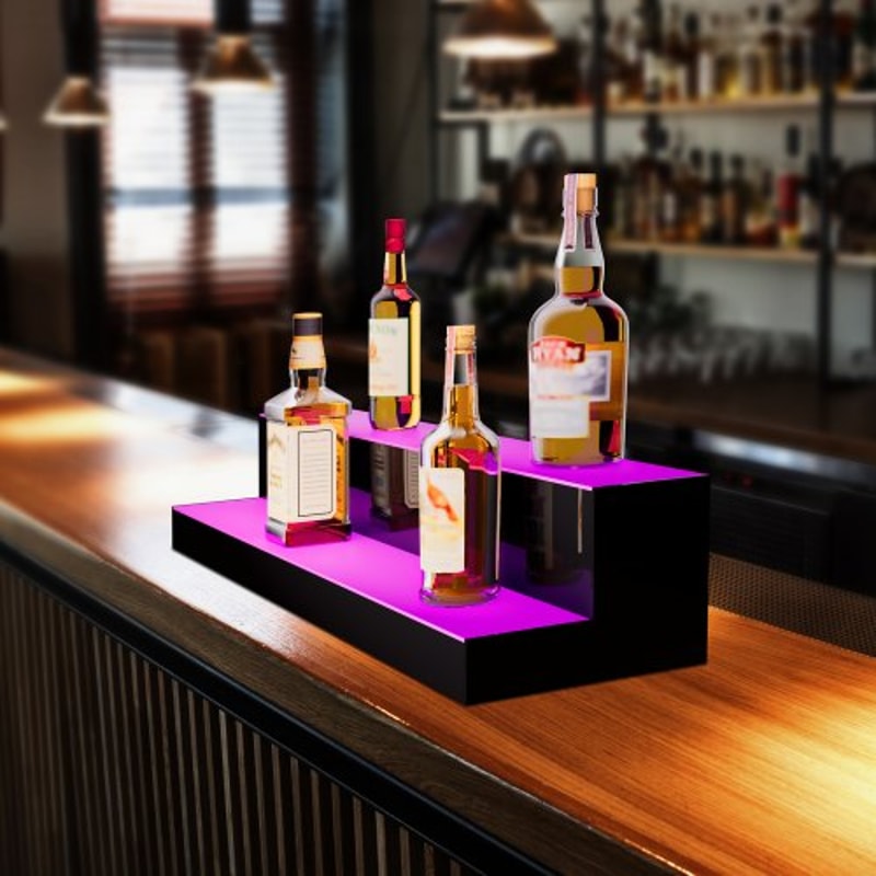 LED Liquor Bottle Display Shelf With App Control RGB Bar Light For Home And Commercial Bars 6