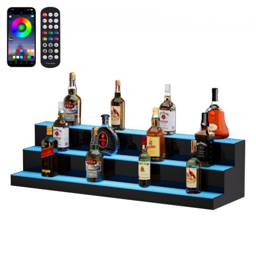 LED Liquor Bottle Display Lighted Bar Shelf With App Remote Control 7