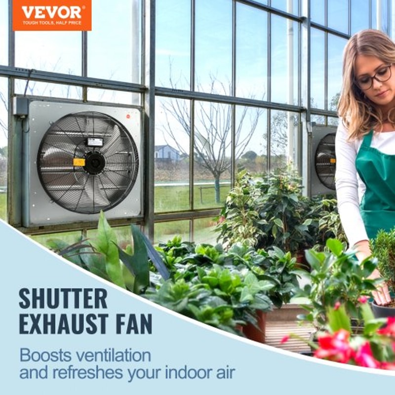 Shutter Exhaust Fan CFM Wall Mount Attic Vent Fan With Speed Controller 2