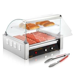 commercial hot dog roller grill rollers high capacity stainless steel sausage cooker with bun warmer