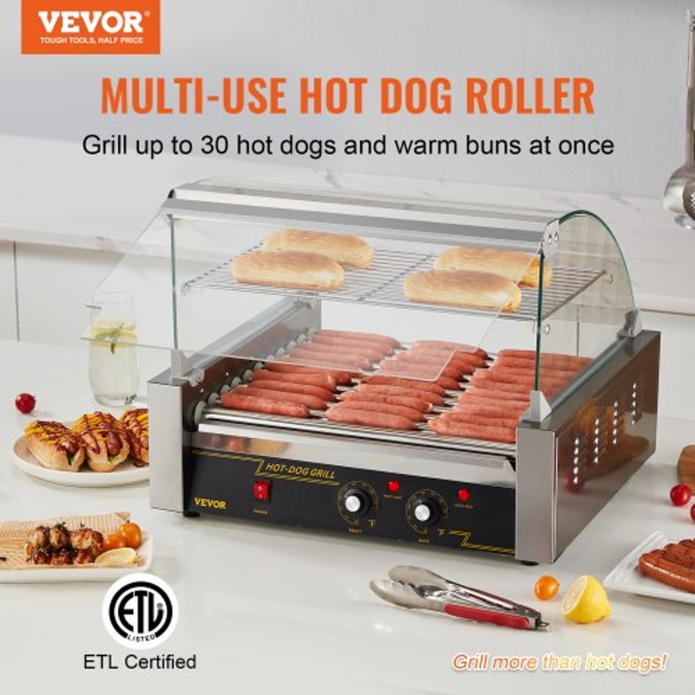 Commercial Hot Dog Roller Grill Rollers High Capacity Stainless Steel Sausage Cooker With Bun Warme 1