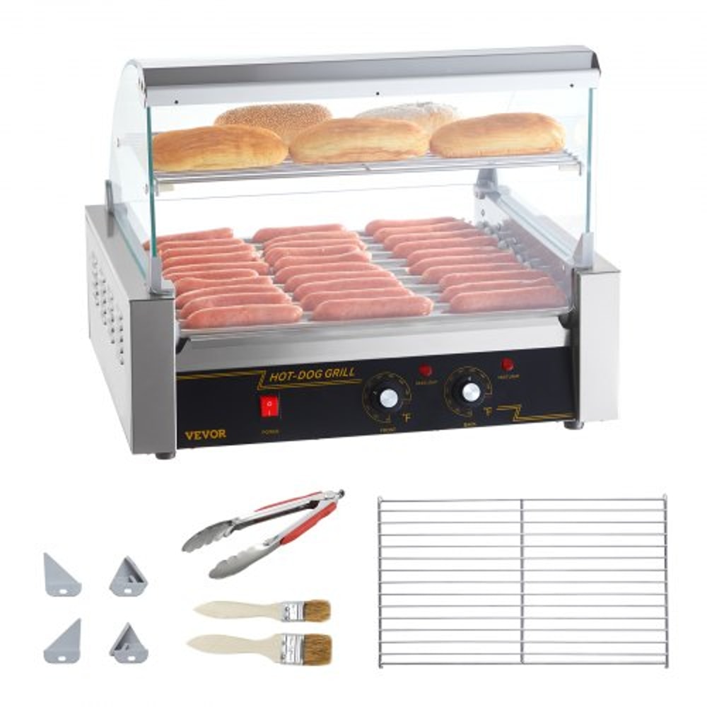 Commercial Hot Dog Roller Grill Rollers High Capacity Stainless Steel Sausage Cooker With Bun Warme 10