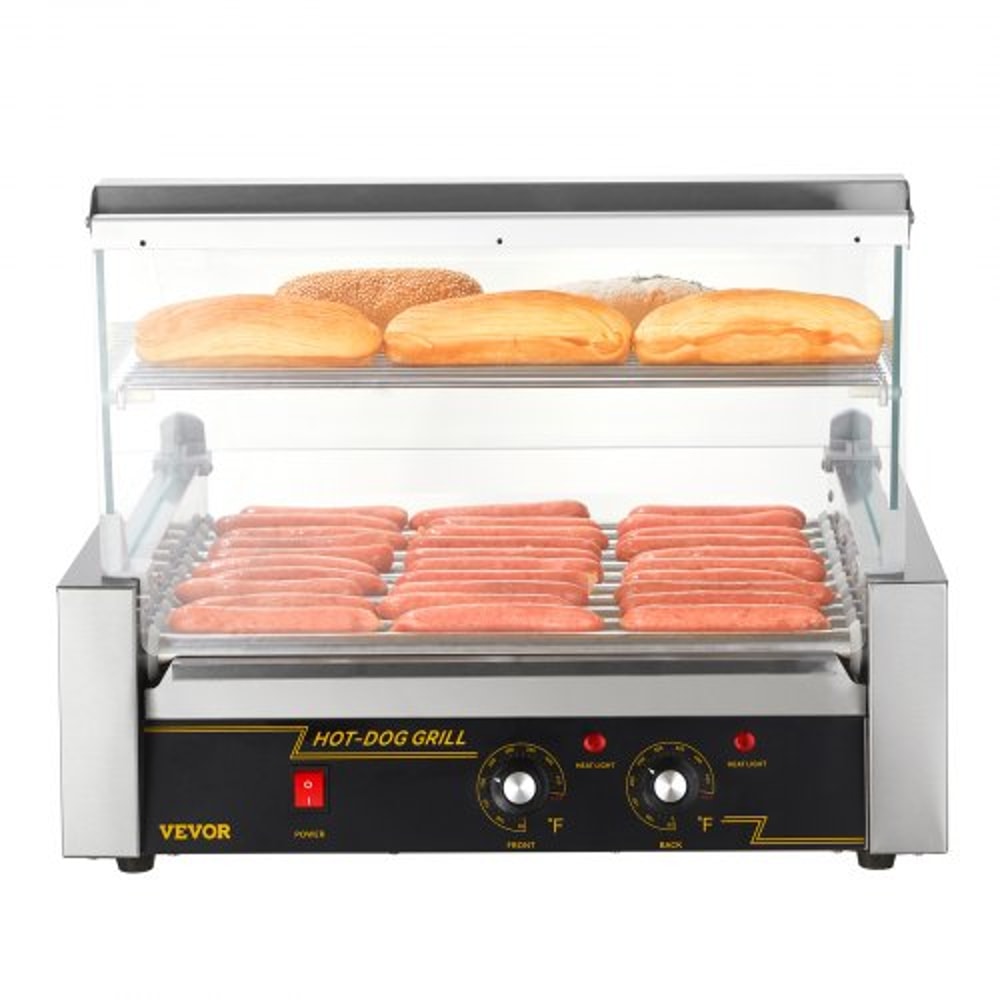 Commercial Hot Dog Roller Grill Rollers High Capacity Stainless Steel Sausage Cooker With Bun Warme 9