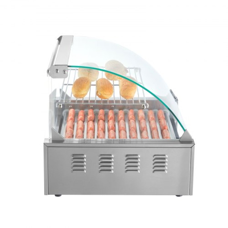 Commercial Hot Dog Roller Grill Rollers High Capacity Stainless Steel Sausage Cooker With Bun Warme 8