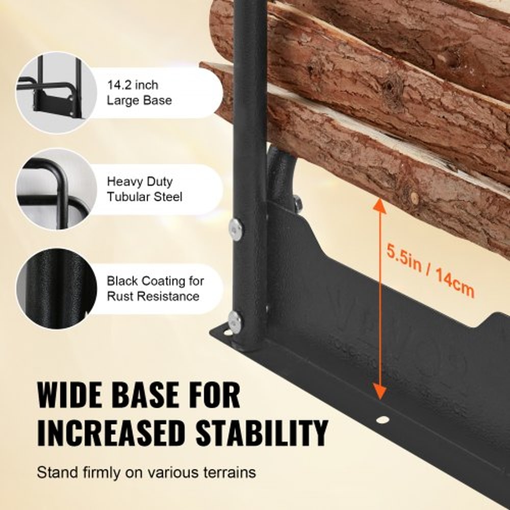 Heavy Duty Firewood Rack With Cover Outdoor Firewood Storage Rack Waterproof Log Holder 4