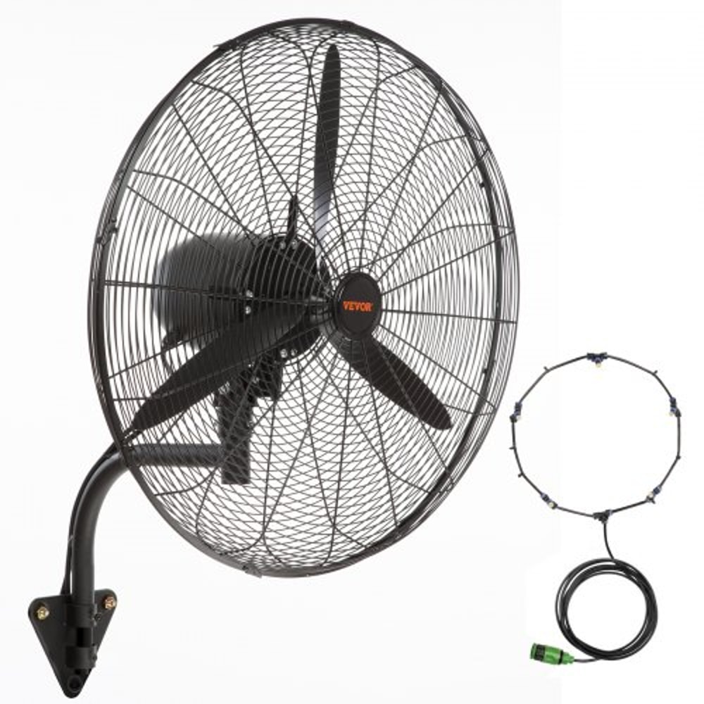 Heavy Duty Wall Mount Misting Fan CFM High Velocity Oscillating Waterproof Industrial Cooling Fan 8