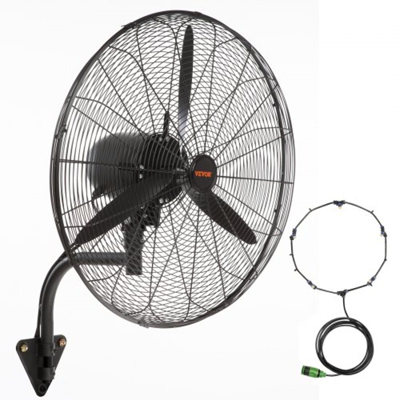 Heavy Duty Wall Mount Misting Fan CFM High Velocity Oscillating Waterproof Industrial Cooling Fan 8