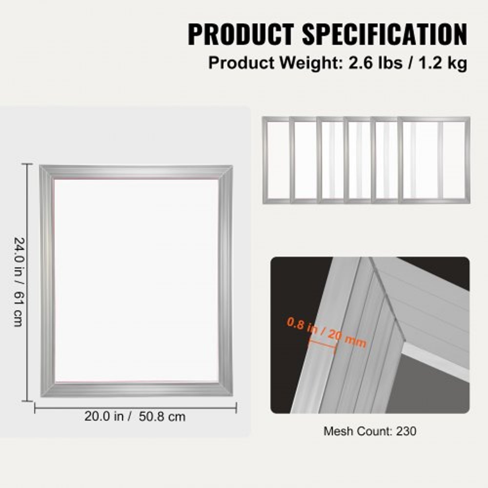 Aluminum Screen Printing Kit With Mesh High Tension Frames For TShirt DIY Printing 7