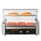 Commercial Hot Dog Roller Grill Rollers High Capacity With Bun Warmer Dual Temp Control 9