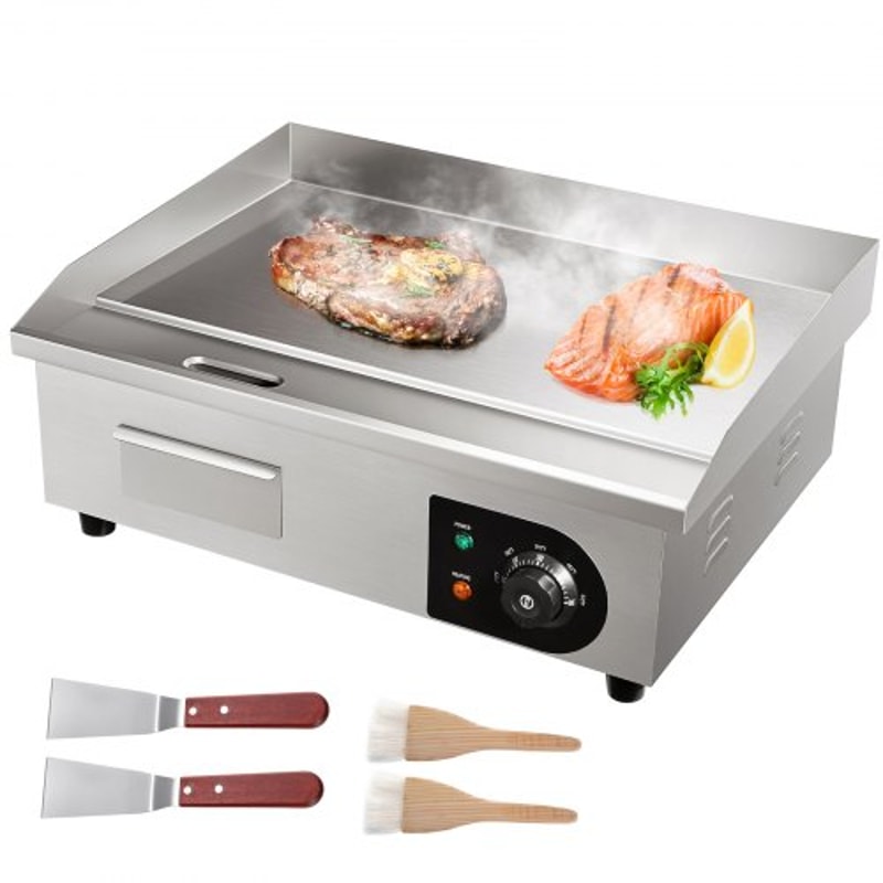Commercial Electric Griddle Flat Top Grill With Adjustable Temperature Stainless Steel Countertop B 0