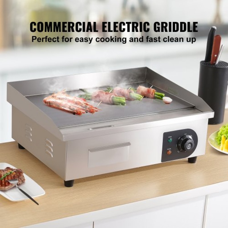 Commercial Electric Griddle Flat Top Grill With Adjustable Temperature Stainless Steel Countertop B 2
