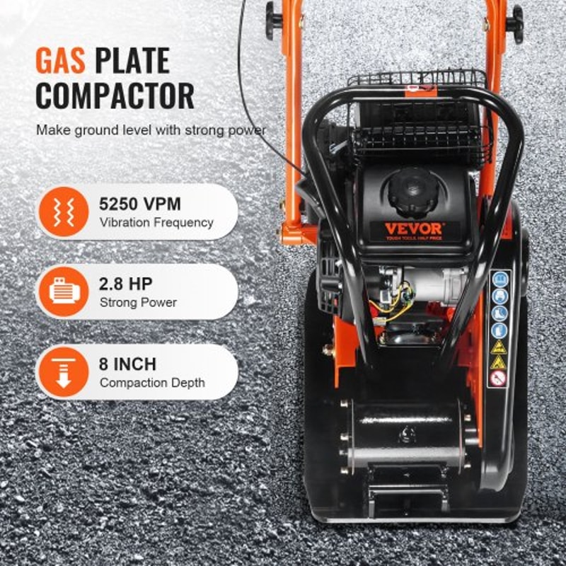Heavy Duty Plate Compactor Gas Powered Vibratory Soil Compactor For Pavers Asphalt Landscaping 2