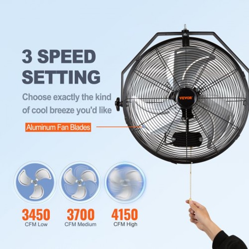 Wall Mount Fan High Velocity Waterproof Oscillating Industrial Fan 1