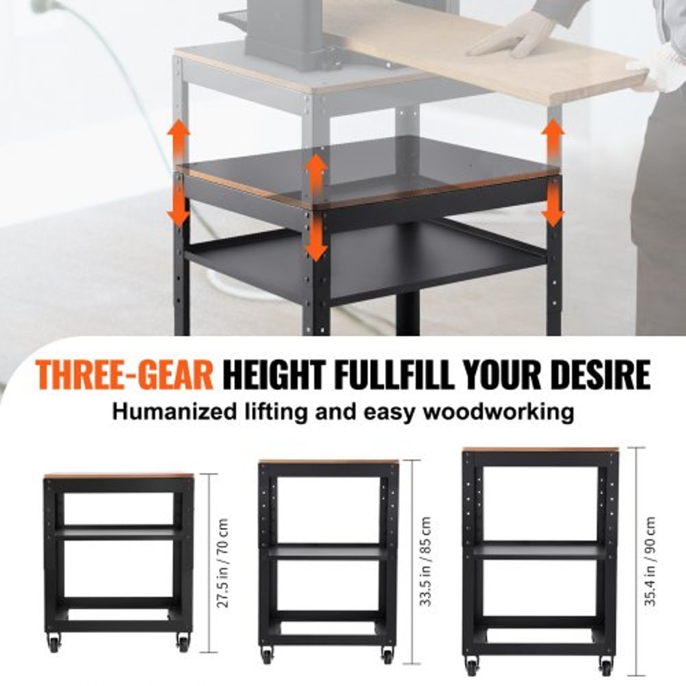 Heavy Duty Planer Stand With Wheels Adjustable Height Workstation For Benchtop Tools 4
