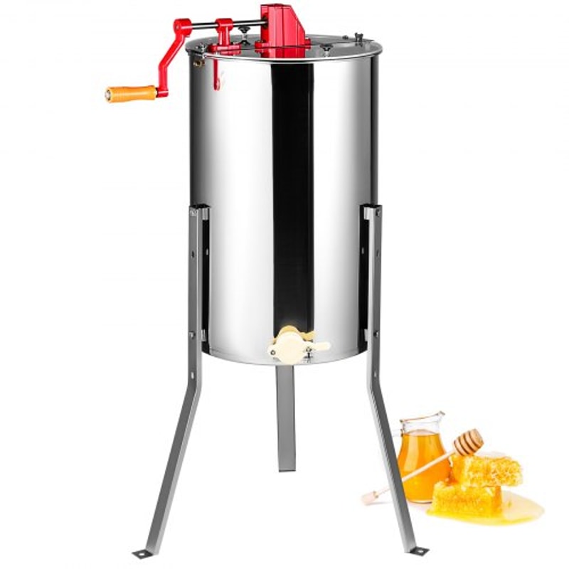 Stainless Steel Manual Honey Extractor Frame Honey Spinner With Adjustable Stand 0