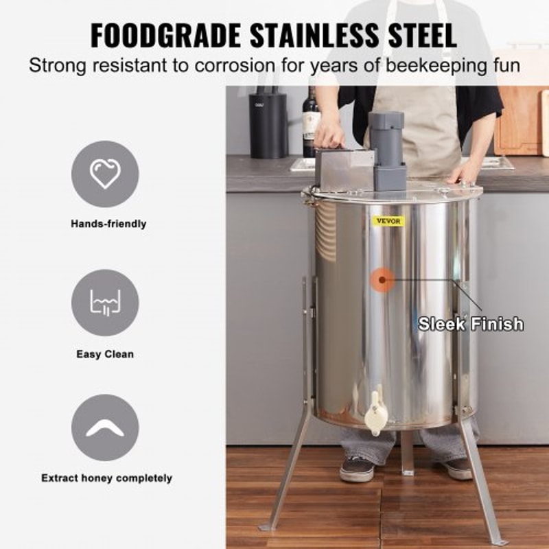 Electric Honey Extractor Frame Stainless Steel Honey Spinner With Adjustable Stand 3