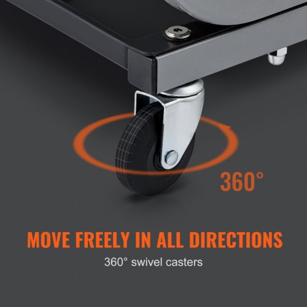 Heavy Duty Rolling Creeper Seat With Tool Tray Storage High Lb Mechanic Stool 2