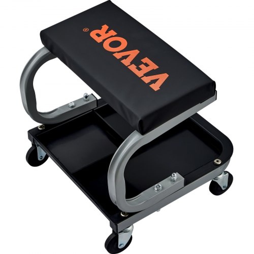 Heavy Duty Rolling Creeper Seat With Tool Tray Storage High Lb Mechanic Stool 9