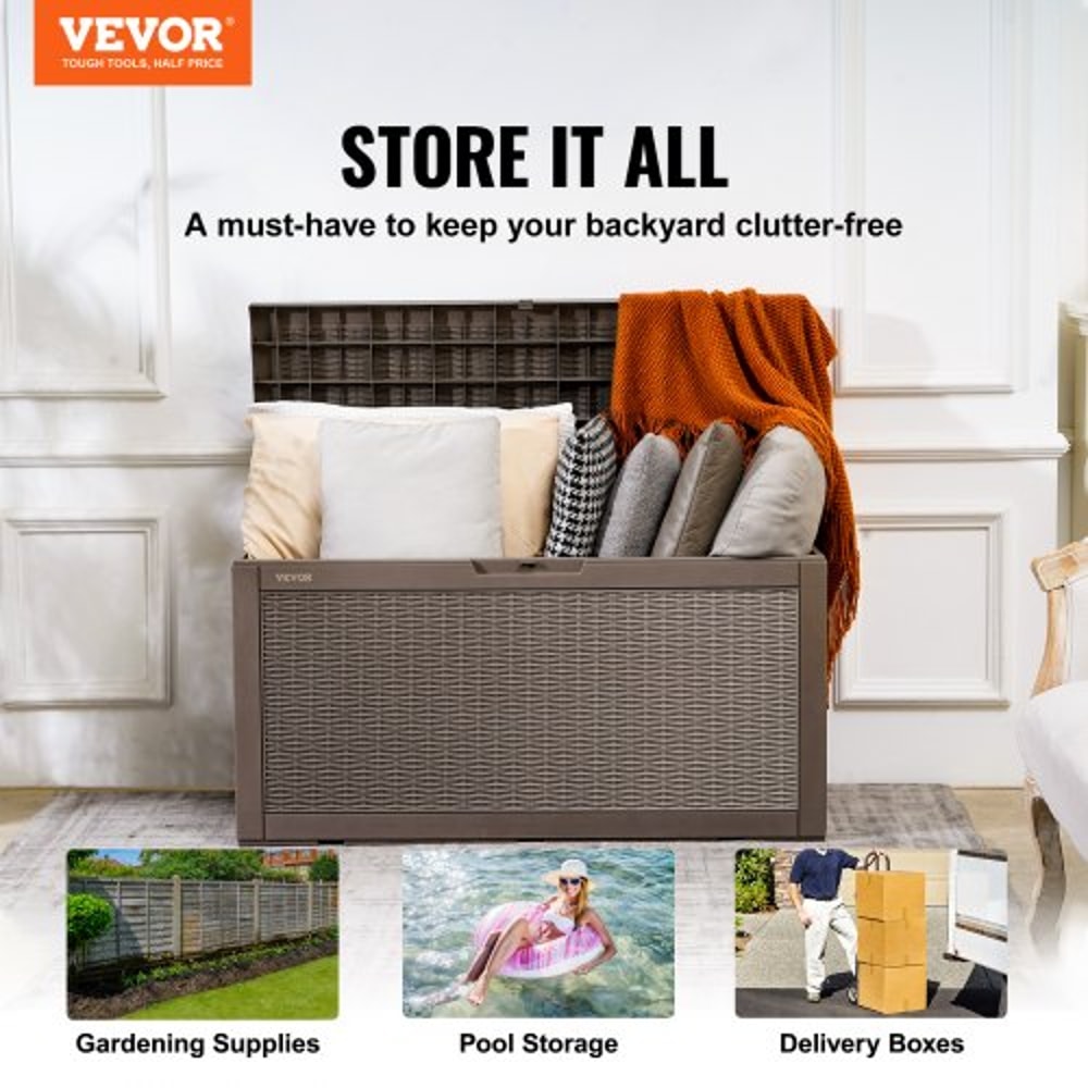 Outdoor Storage Deck Box With Lock Waterproof Patio Storage Bench 1