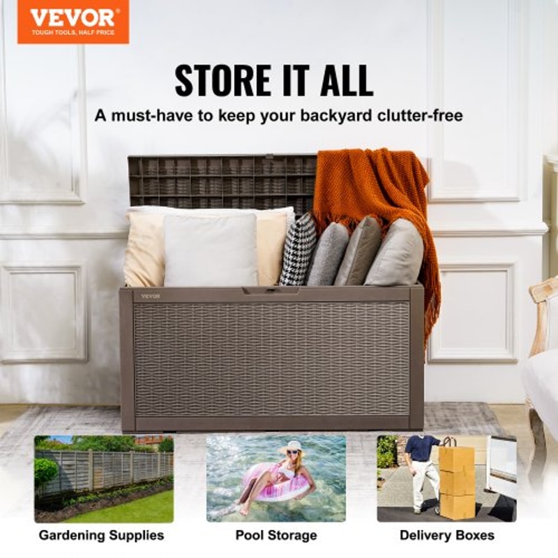 Outdoor Storage Deck Box With Lock Waterproof Patio Storage Bench 1