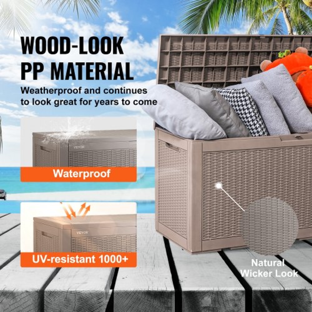 Outdoor Storage Deck Box With Lock Waterproof Patio Storage Bench 3