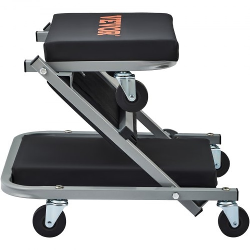 Rolling Mechanic Creeper Seat Heavy Duty Garage Stool High Lbs Capacity 7