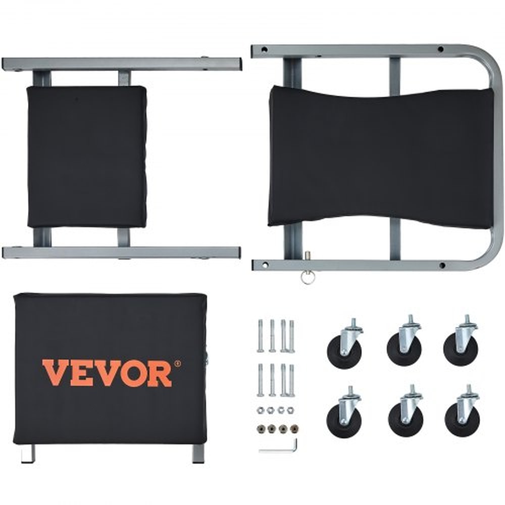 Rolling Mechanic Creeper Seat Heavy Duty Garage Stool High Lbs Capacity 9