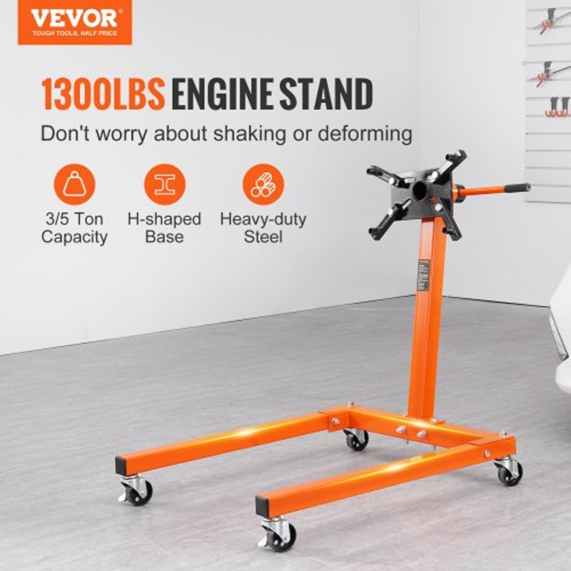 Heavy Duty High Lb Engine Stand With Rotating Head Locking Casters For Auto Repair 1