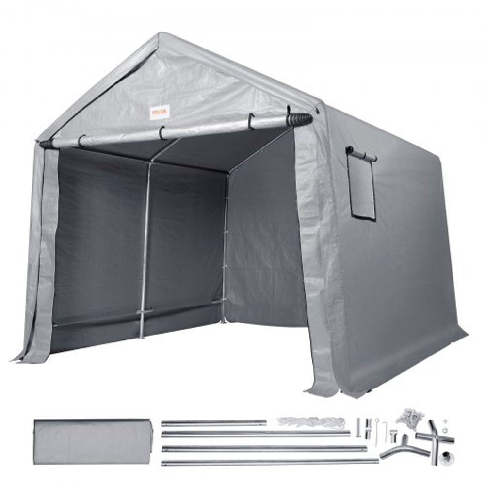 Portable Storage Shed Heavy Duty Outdoor Storage Shelter With RollUp Door Vent Windows 0