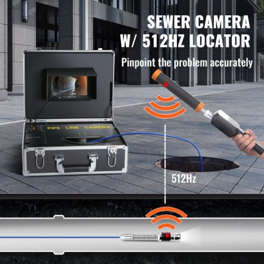 Sewer Inspection Camera With Locator DVR Monitor For Drain Pipe Inspection 1