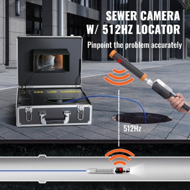 Sewer Inspection Camera With Locator DVR Monitor For Drain Pipe Inspection 1