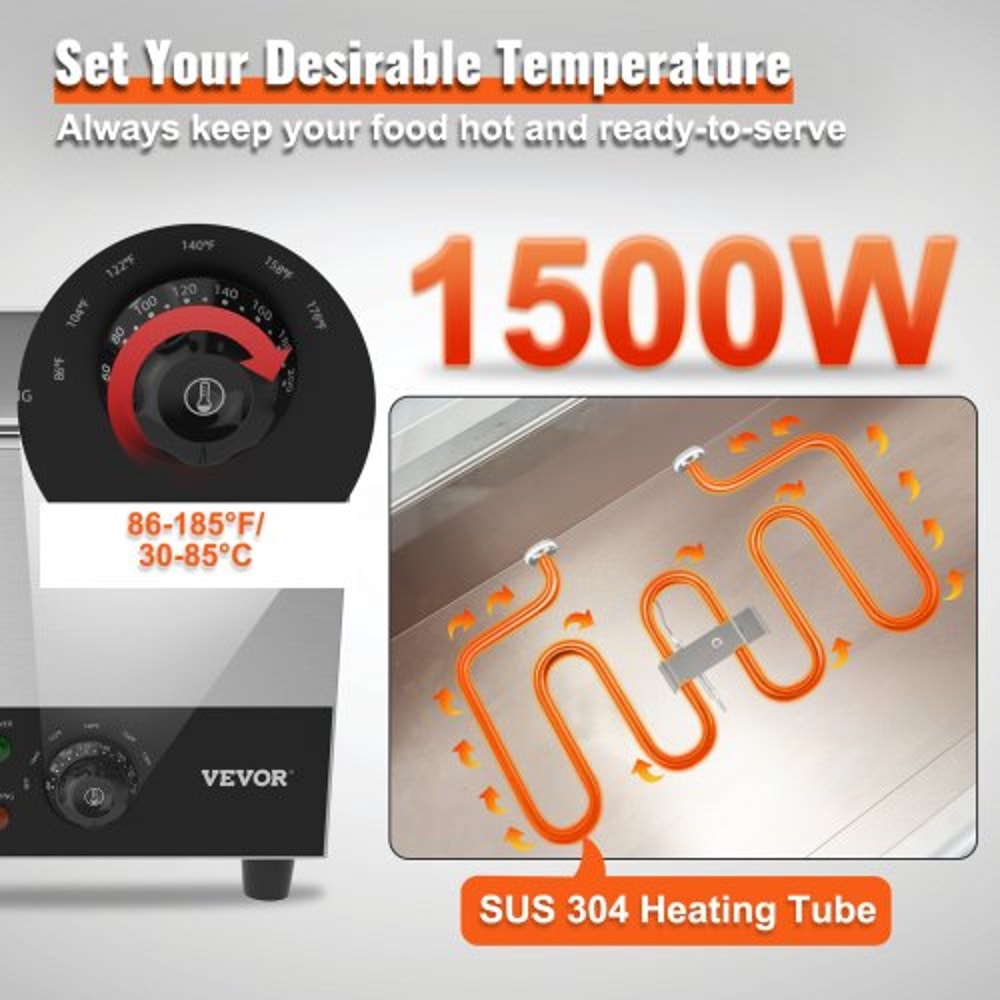 Commercial Food Warmer Electric Steam Table Stainless Steel Buffet Bain Marie 2