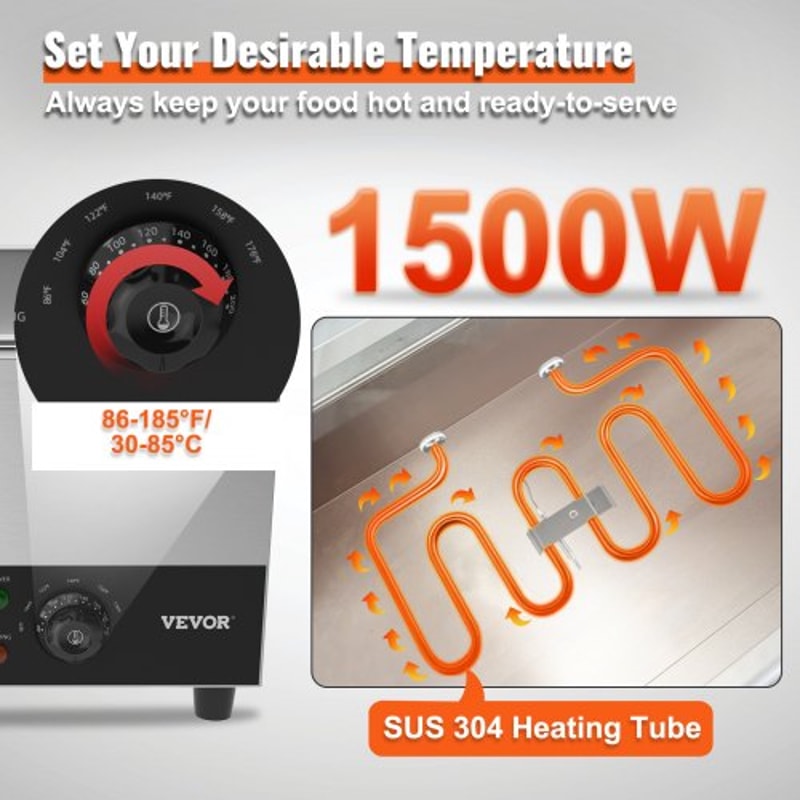 Commercial Food Warmer Electric Steam Table Stainless Steel Buffet Bain Marie 2