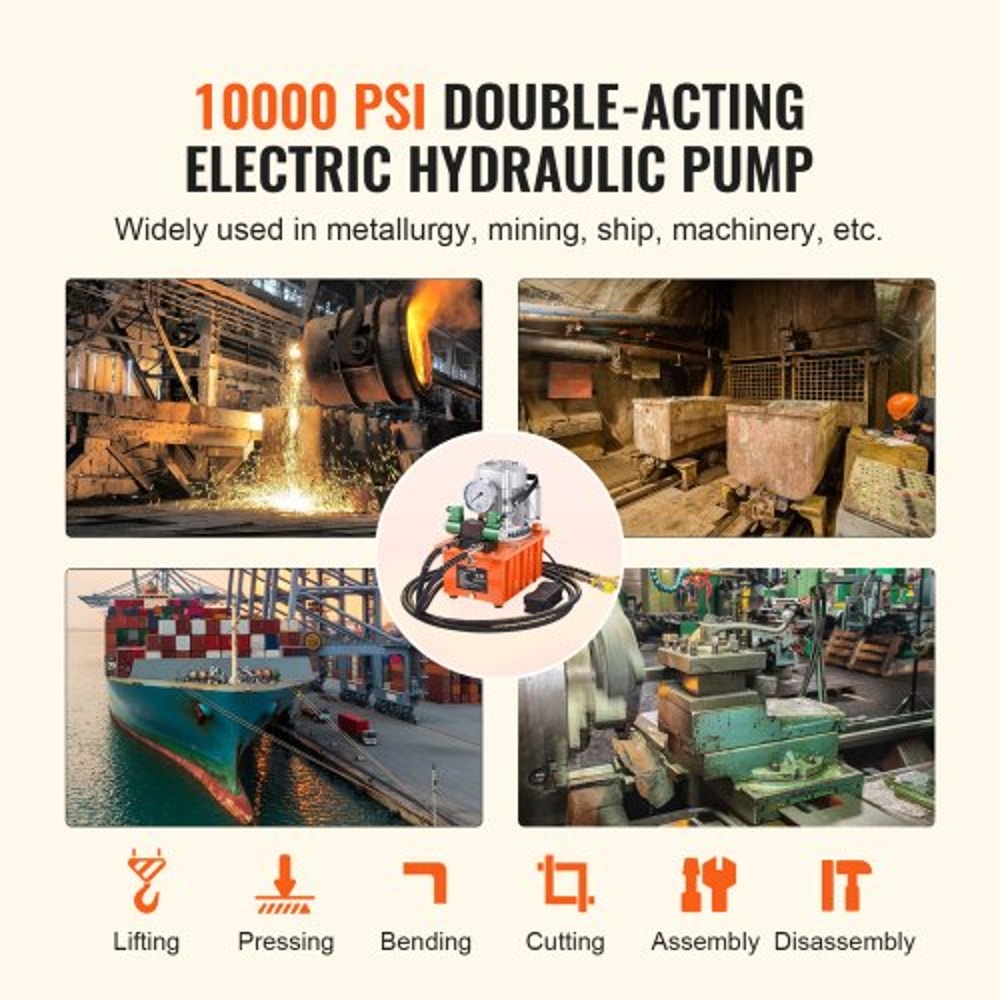 Electric Hydraulic Pump Double Acting Power Unit With Foot Pedal 5