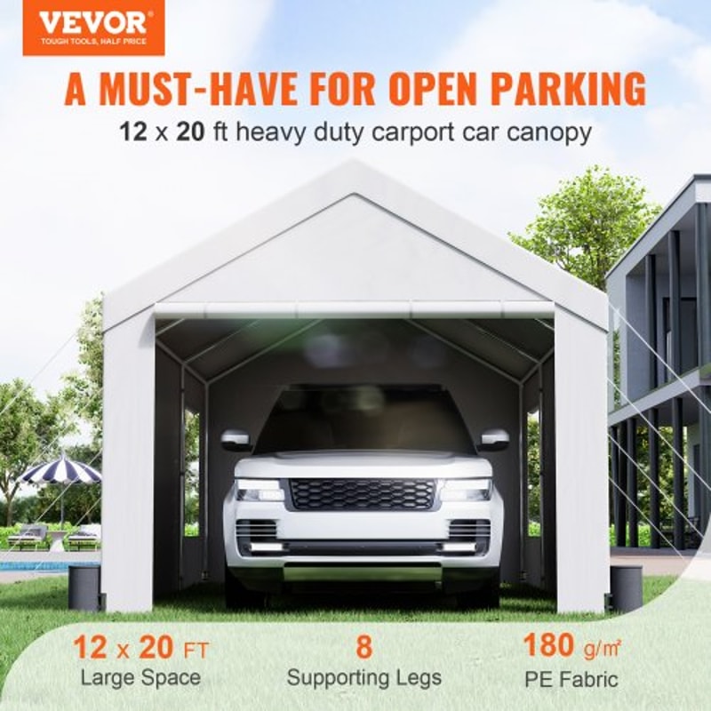 Heavy Duty Carport Canopy With Removable Walls Ventilated Windows 1