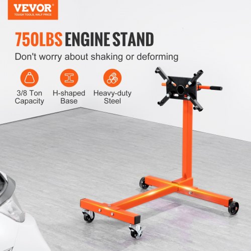 Engine Stand with Rotating Head & Heavy Duty Steel Frame for Auto Repair