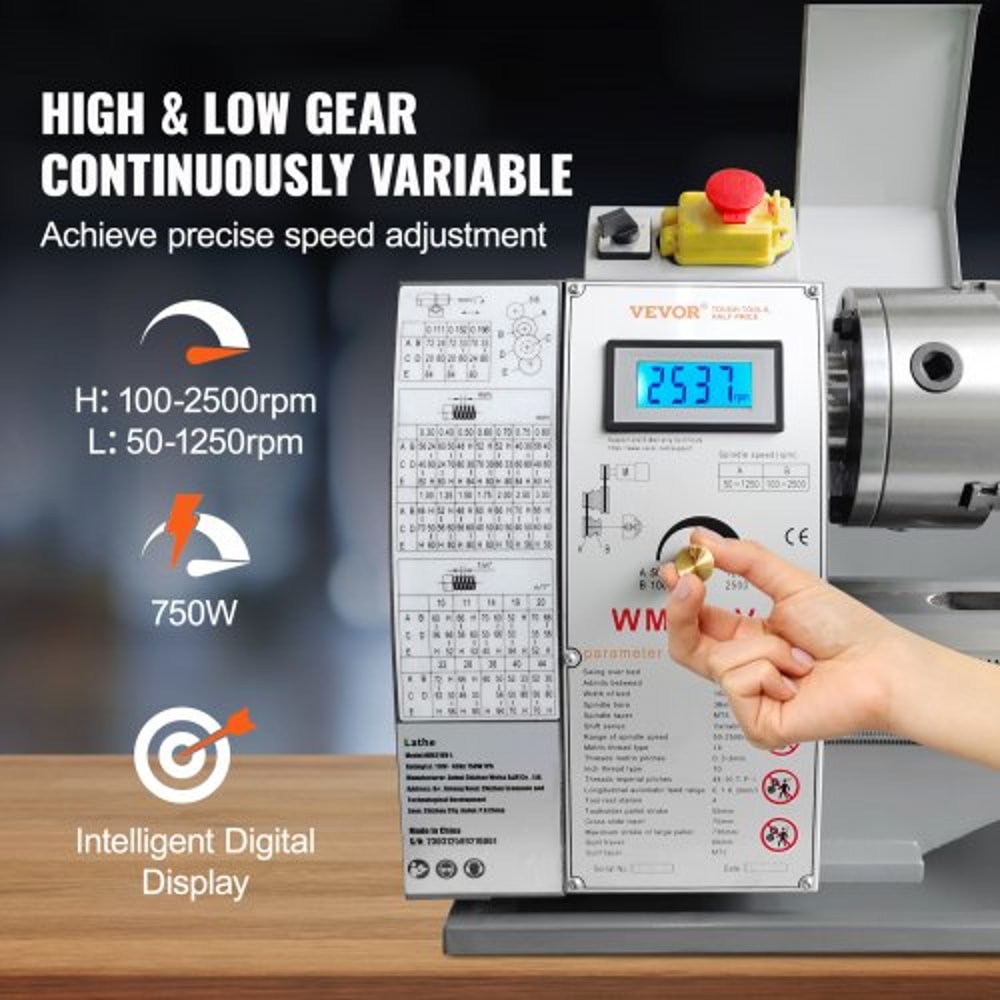 Precision Benchtop Metal Lathe Variable Speed Mini Lathe For Metalworking 1