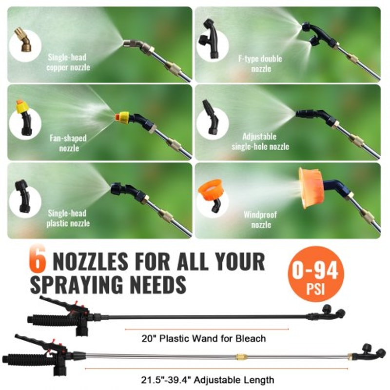 Battery Powered Backpack Sprayer With Cart Adjustable Pressure PSI Nozzles Dual Wands 3