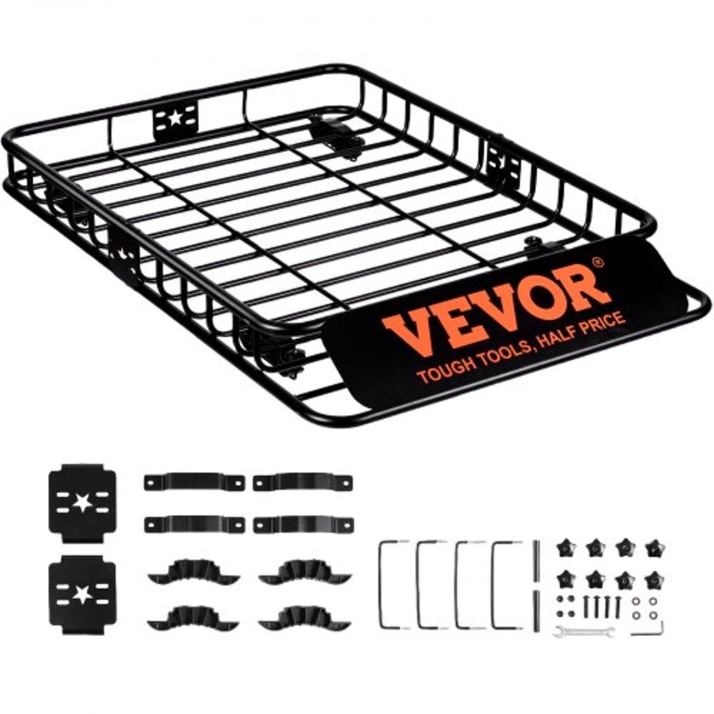 HeavyDuty Roof Rack Cargo Basket High LBS Universal Rooftop Cargo Carrier For SUV Truck 0