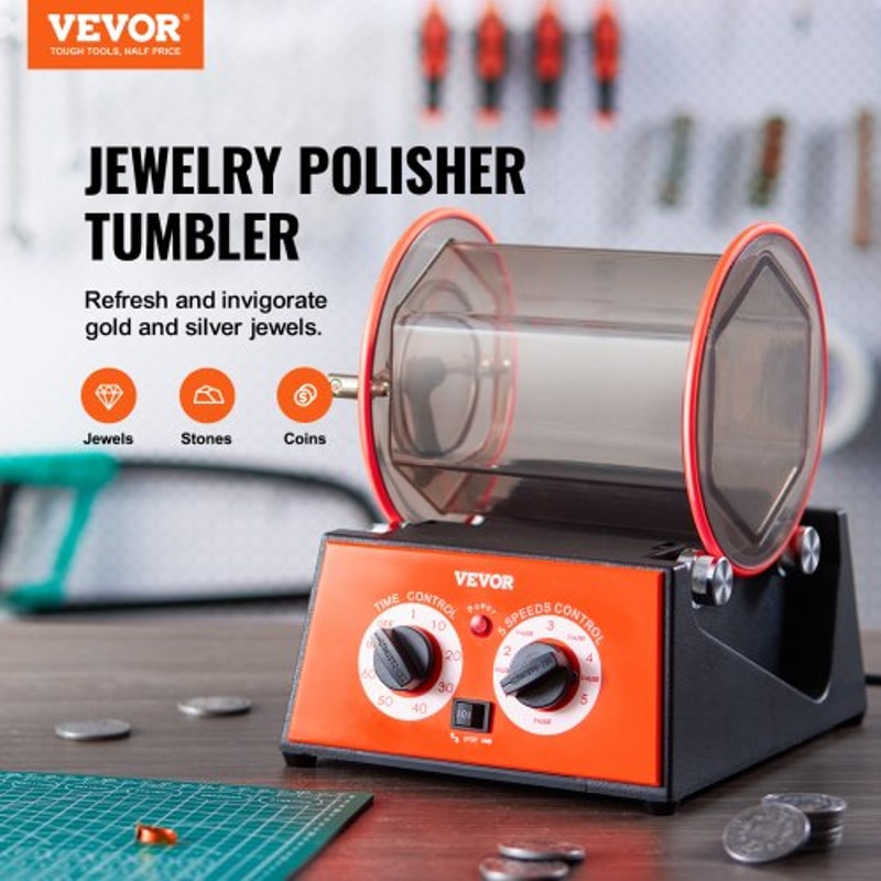 Jewelry Polisher Tumbler Rotary Finishing Machine With Timer And Speeds 1