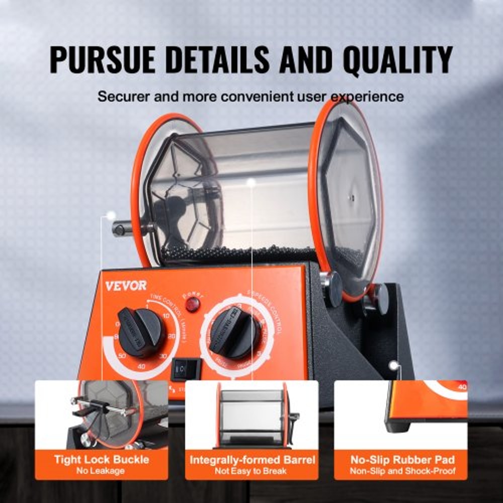 Jewelry Polisher Tumbler Machine With Timer Speeds For Professional Finishing 5
