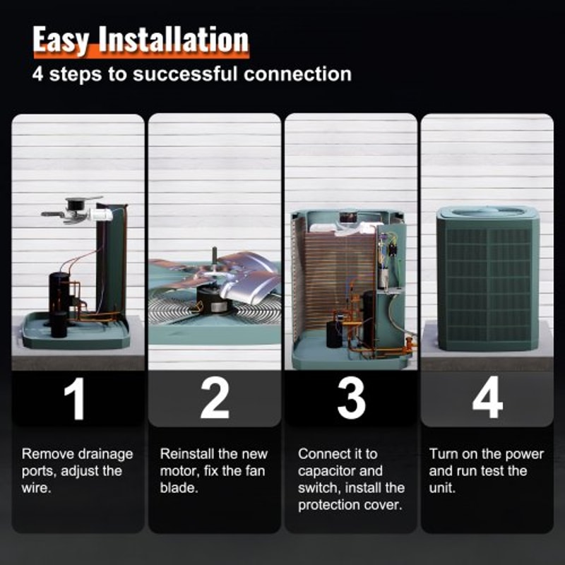 HP Condenser Fan Motor RPM Reversible AC Replacement Motor