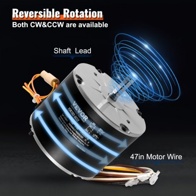 Condenser Fan Motor Reversible AC Replacement Motor with Capacitor