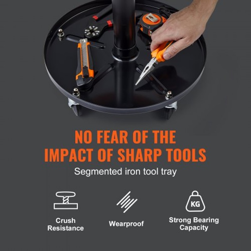 Adjustable Rolling Mechanic Stool With Tool Tray High Lb Capacity Garage Creeper Seat 3