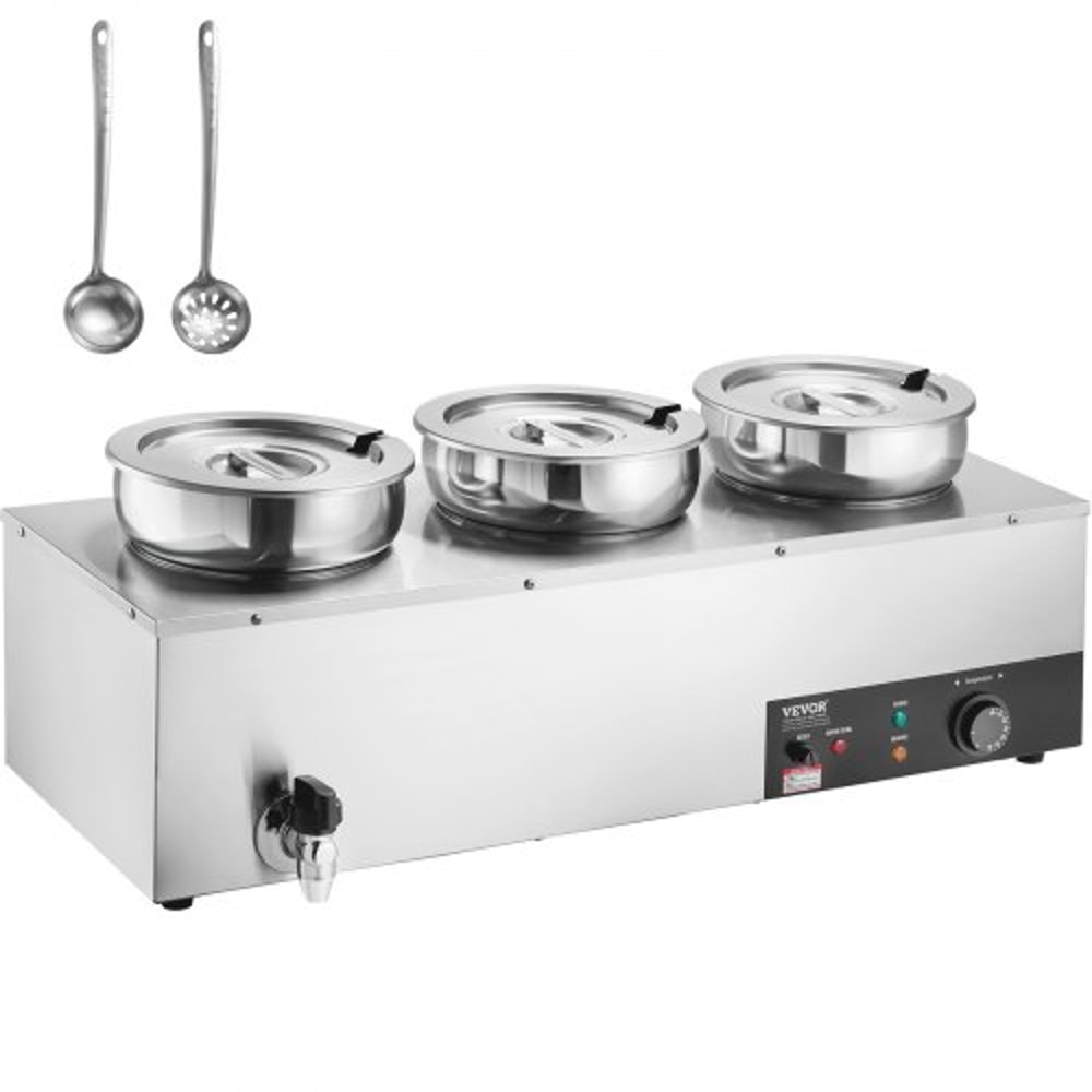 Commercial Electric Soup Warmer with Adjustable Heat Stainless Steel Bain Marie