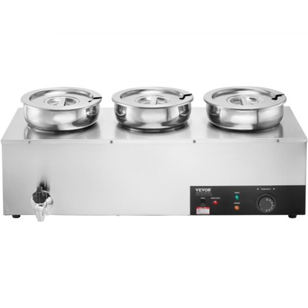 Commercial Electric Soup Warmer with Adjustable Heat Stainless Steel Bain Marie