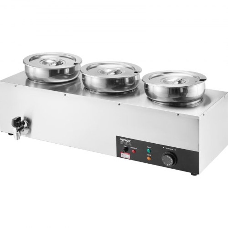 Commercial Electric Soup Warmer with Adjustable Heat Stainless Steel Bain Marie