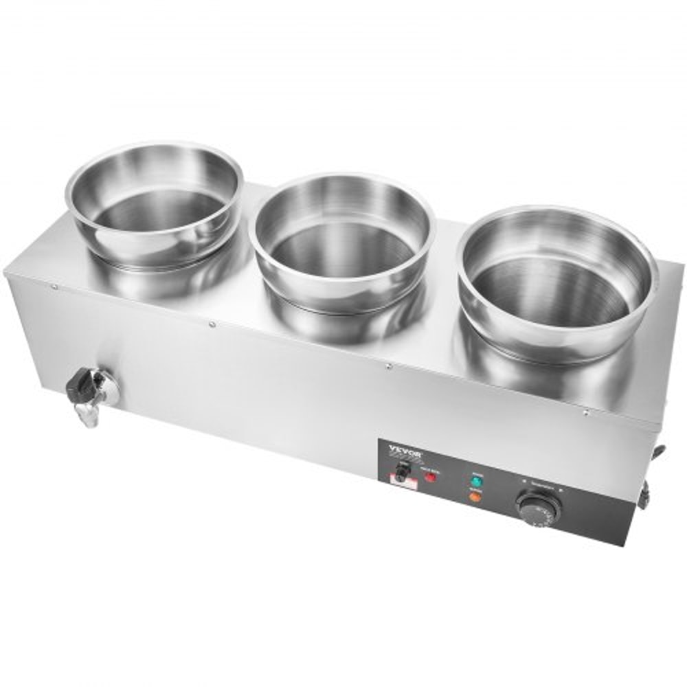 Commercial Electric Soup Warmer with Adjustable Heat Stainless Steel Bain Marie