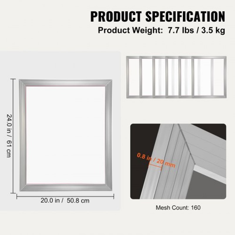 Premium Aluminum Screen Printing Kit Frame Set With Mesh For TShirt DIY Printing 7