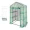 WalkIn Portable Greenhouse With Shelves Heavy Duty Steel Frame UV PE Cover For Outdoor Gardening 0